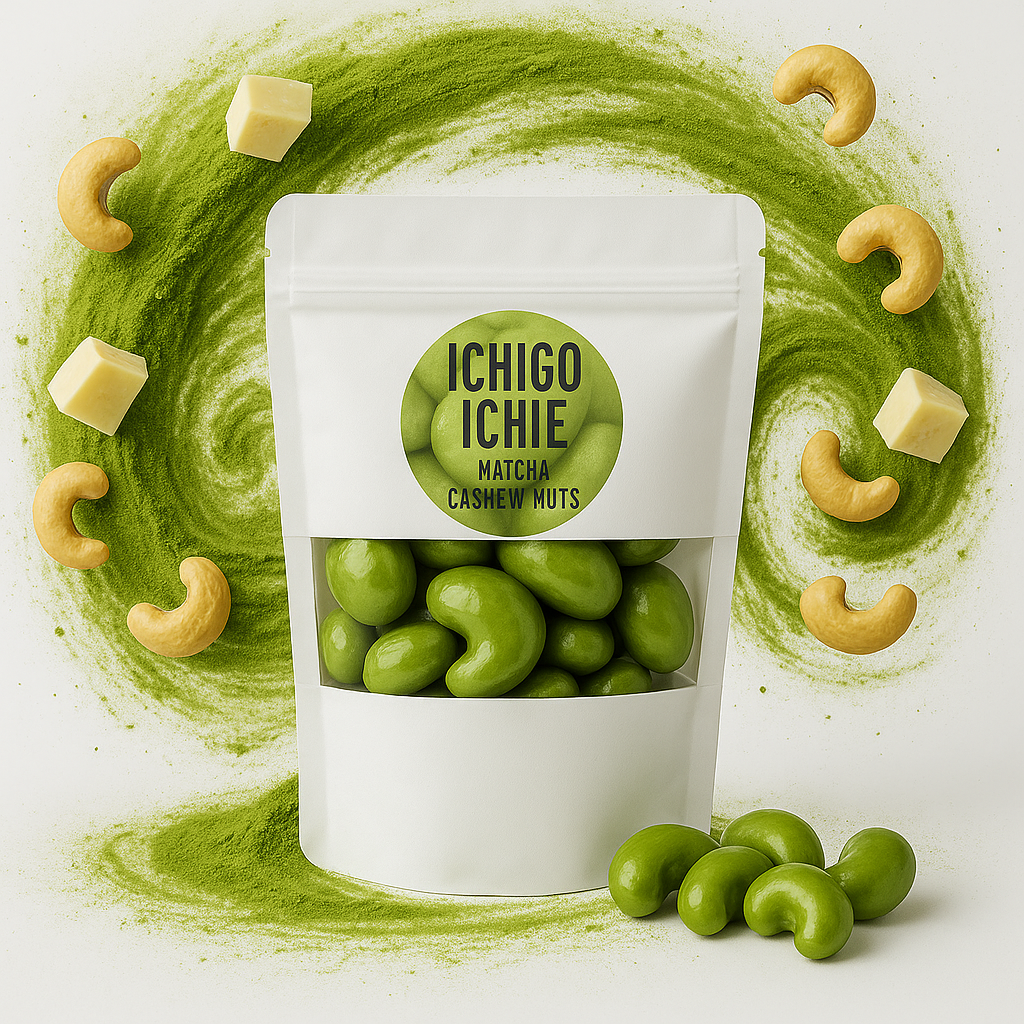 Orzechy Nerkowca 100 G Biała Czekolada Matcha Japońska Słodycze Przekąska 200g