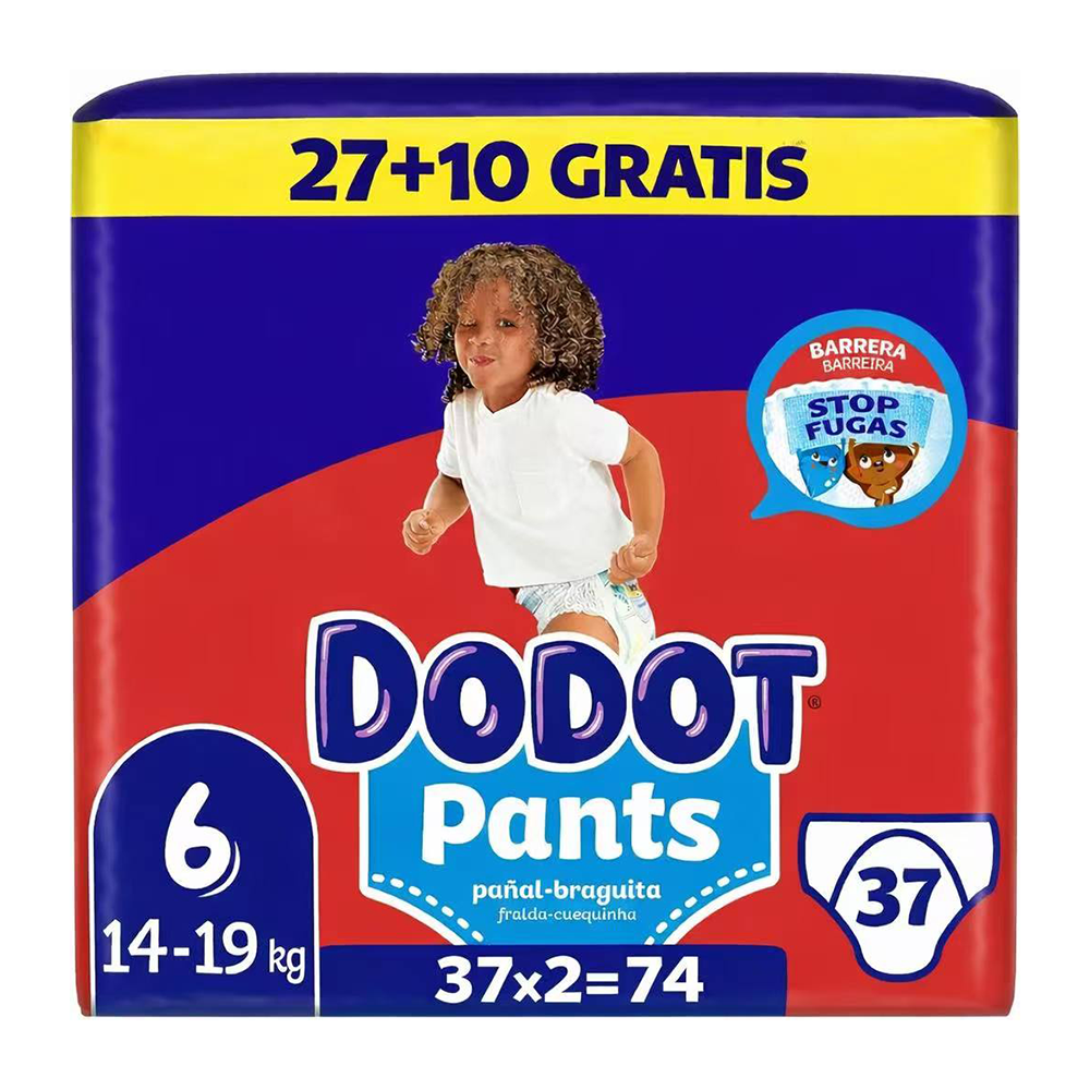 Dodot Baby Pants Diapers, Size 6, 13-19 Kg, 74 Diapers, Diaper-Pants with 360 Adjustment °   Anti-Leak, Monthly Pack