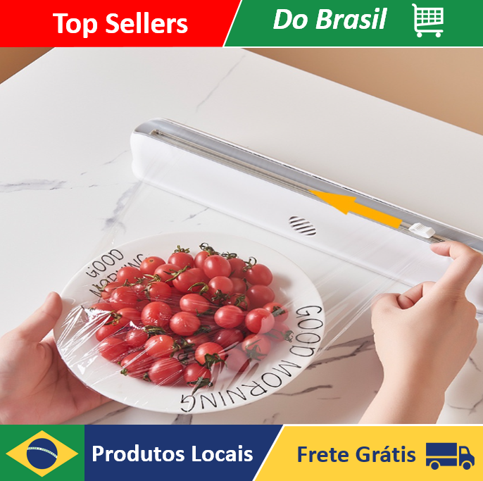 Cortador de plástico, soporte de película ajustable, dispensador de plástico desechable, sellador, embalaje de cocina