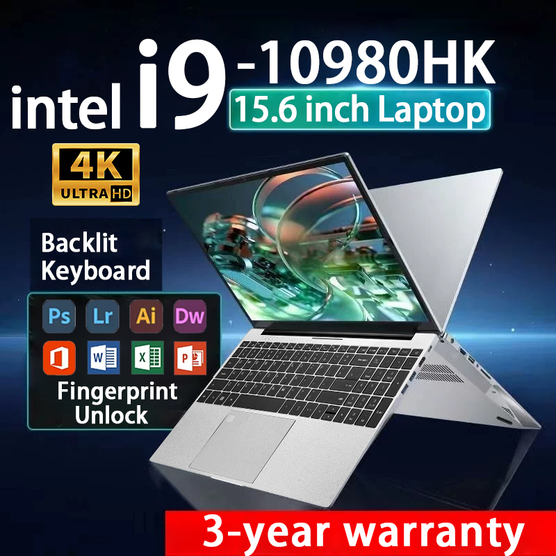 Nouvel ordinateur portable Intel Core i9 10980HK, écran HD 4K, Windows 11 Pro, 16 Go de RAM, 512 Go/1 To SSD, portable, fin, 15,6 pouces, ordinateur de bureau, ordinateur gamer, clavier rétroéclairé