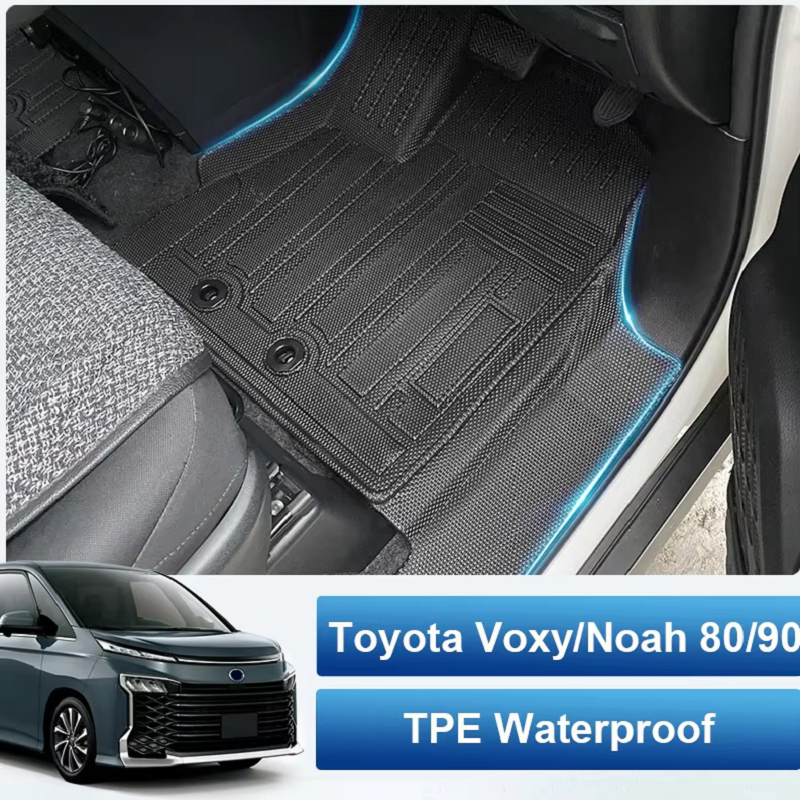Aksesoris Interior Mobil Karpet Lantai untuk Toyota Voxy Noah Seri 90 Setir Kanan, Karpet Bagasi Karet Tahan Lama TPE ECO Anti Air