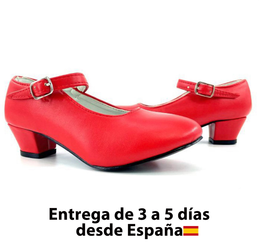 Zapato De Niña Para Baile Flamenco, Zapato con Tacón de Danza sevillana de lunares purpurina para mujer y niña, color rojo negro rosa blanco oro plata