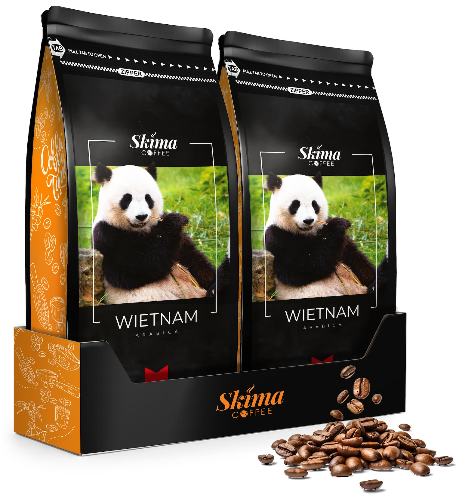 Ganze Kaffeebohnen 2x1kg VIETNAM 100% ARABICA Frisch Geröstet für die Skima Espressomaschine
