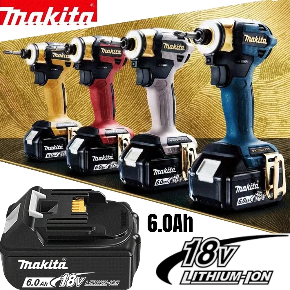 Batería Original BL1860 de 6AH Makita de 18V para herramientas eléctricas de iones de litio, repuesto LXT BL1850 BL1840 V 18, destornillador con BMS TPCELL 18V