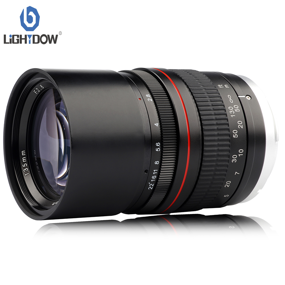Lightdow-Téléobjectif plein format 135mm f/2.8 FE UMC, pour appareil photo reflex numérique Nikon IL Rebel EOS 80D 77D 70D 1300D 6D 6DII 7DII 77D