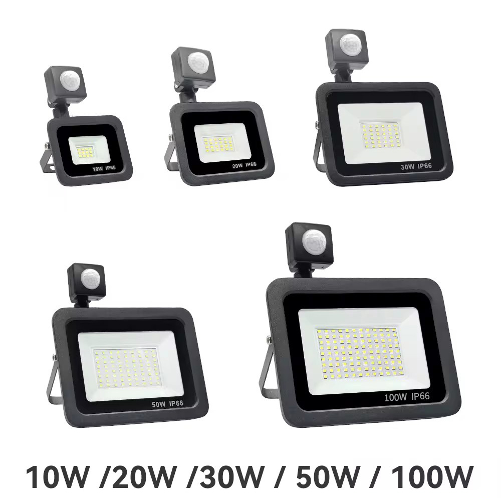 Reflector LED con Sensor de movimiento PIR, foco Led para exteriores, 10W, 20W, 30W, 50W, 100W, IP66, impermeable, iluminación de jardín para exteriores, farola