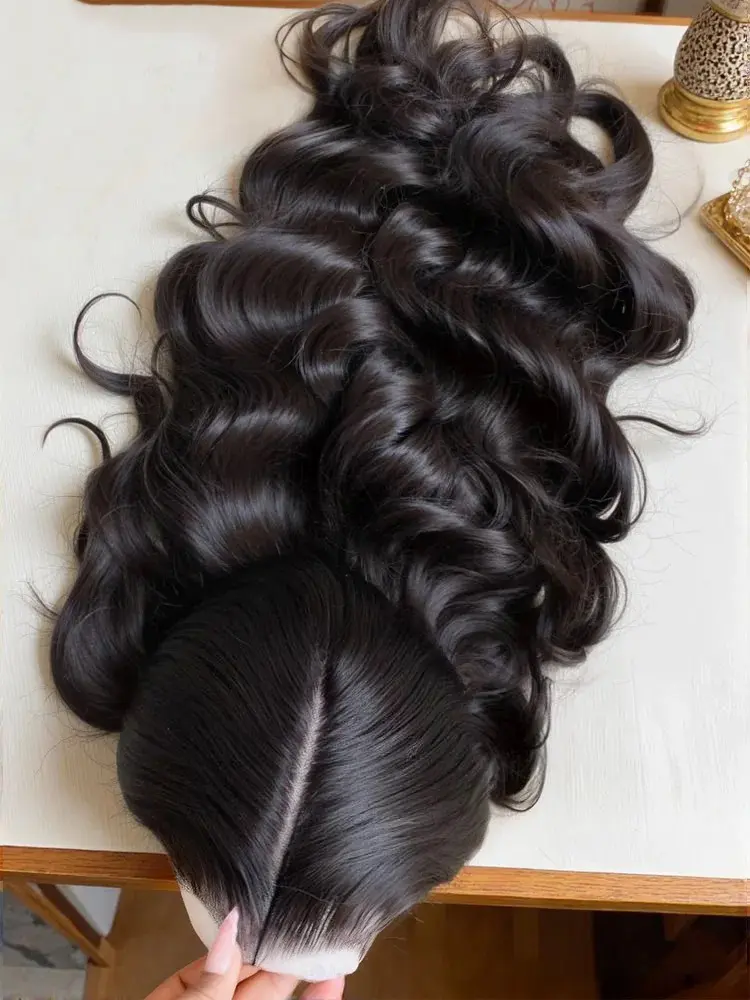 Peruka z naturalnych włosów, typu HD Lace Front Glueless, 13x6, o gęstości 300%, z falowanymi włosami (Body Wave), z naturalną linią włosów, peruki HD Lace Frontal dla czarnoskórych kobiet.