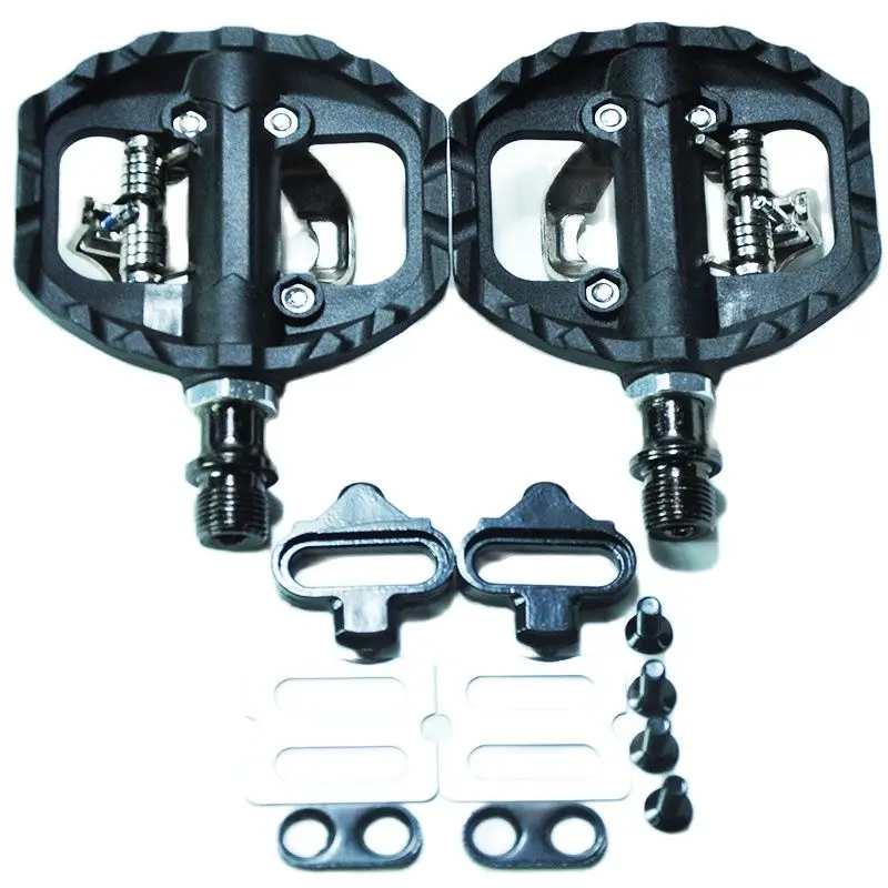 NEW SYUN-LP Black Nylon DU+Bearing MTB Mountain XC Clipless Bike SPD Bicycle Cycling Pedals Inc Cleats Pedal Bicycle Parts