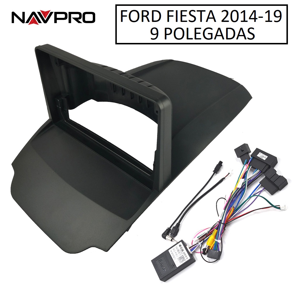 Dla FORD nowa FIESTA 2013 do 2017 9-calowa rama i kable połączeniowe do instalacji centrum multimedialnego NAVPRO CASKA