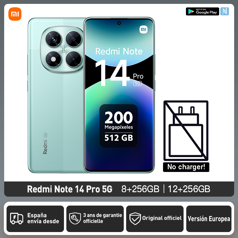 Xiaomi Redmi Note 14 Pro 5G Versione Europea 256GB/512GB MTK Dimensity 7300-Ultra Display AMOLED da 6,67" 120Hz Fotocamera principale da 200MP OIS Ricarica da 45W, IP68, NFC