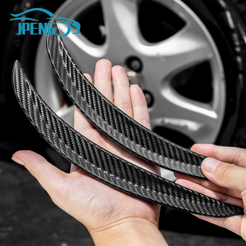 Protector Universal de cejas para rueda de coche, goma de fibra de carbono, embellecedor de guardabarros, arcos de extensión acampanados para coches, guardabarros contra salpicaduras