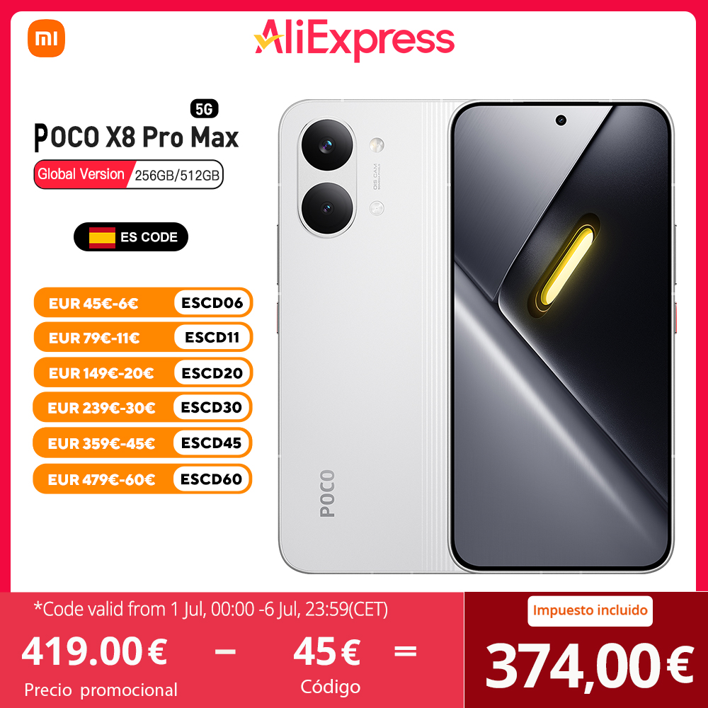POCO X8 Pro Max 5G Versão Europeia Dimensity 9500s Smartphone 6.83" AMOLED 120Hz Câmera 50MP Bateria 8500mAh NFC Sem Carregador