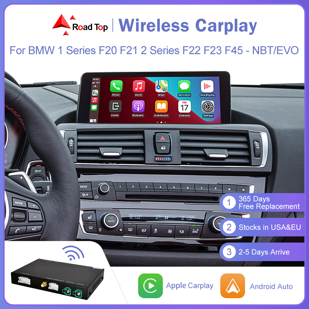 CarPlay inalámbrico para BMW Serie 1 2 F20 F21 F22 F23 F45 2012-2020 NBT EVO con Android Auto Mirror Link AirPlay Car Play