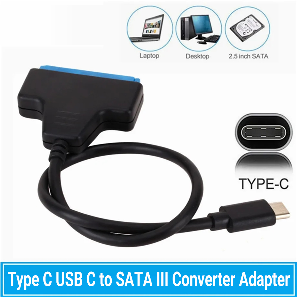 Câble adaptateur convertisseur USB Type-C vers SATA III, 1 pièce, pour disque dur 2.5 ", HDD, SSD