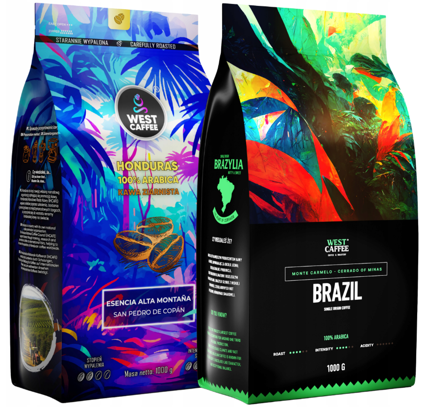 Kawa Ziarnista Brazil + Honduras zestaw 2kg