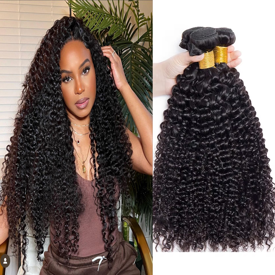 Extensiones de Cabello Humano Remy Brasileño Ondulado y Rizado, 1/3 Piezas, Cabello Humano Real 10A, de 12 a 32 Pulgadas, para Mujeres