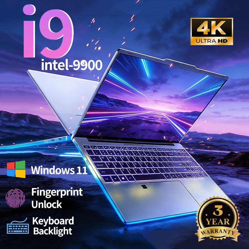 Nouvel Ordinateur Portable Windows 11 2026 Intel Core i9-9900 15,6 Pouces 16 Go de RAM 1 To SSD Ordinateur Portable de Bureau Déverrouillage par Empreinte Digitale