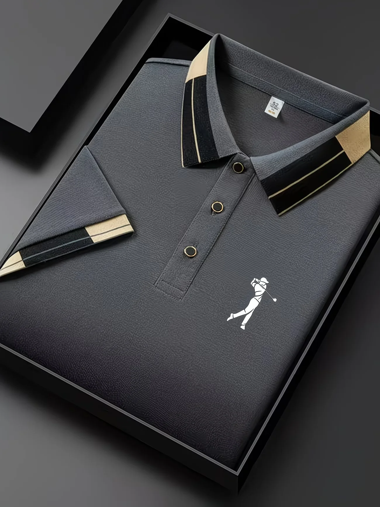 Herren Sommer Business Casual Poloshirt Kurzarm mit Umlegekragen Atmungsaktives T-Shirt Bequemes Leichtes Modisches Oberteil