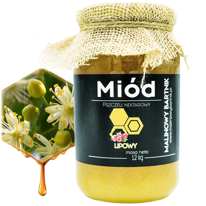 MIÓD LIPOWY - 1.2 KG 1200G Polska Pasieka - Najlepszy na sezon grypowy