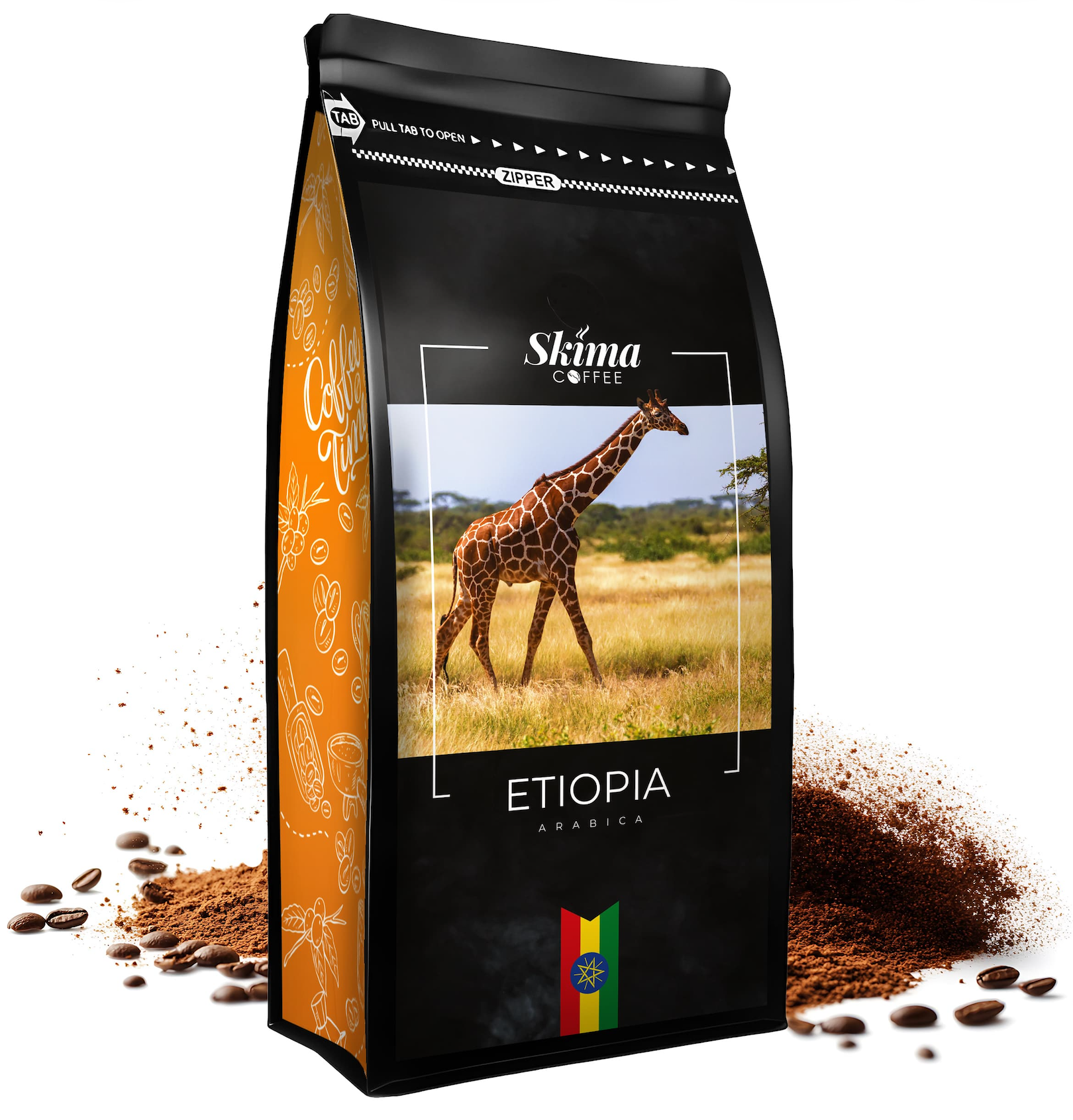 Gemahlener Kaffee 500g ÄTHIOPIEN 100% ARABICA Frisch geröstet SkimaCoffee SKIMA + KOSTENLOSES GESCHENK