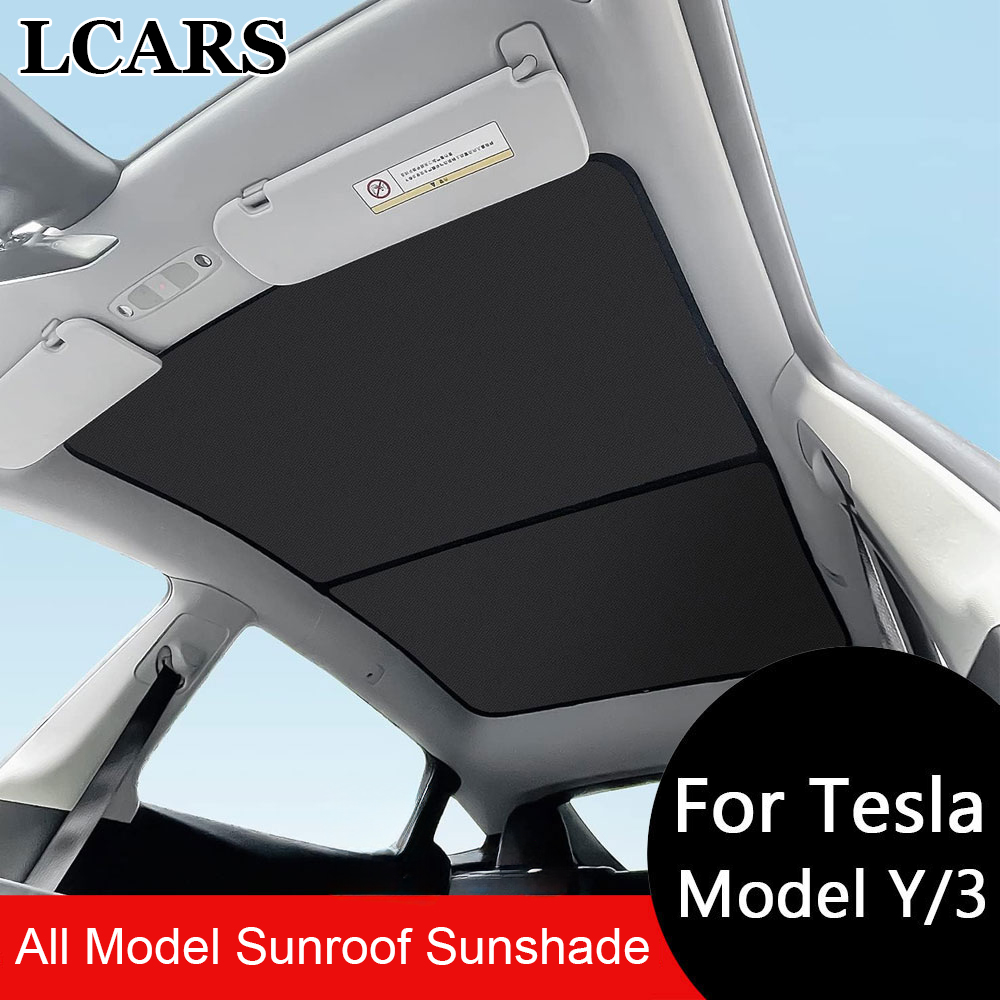 2 SZTUKI do Tesla Model 3/Y/3 Highland/Y Juniper Ice Cloth Buckle Shades do szklanego dachu przedniego i tylnego szyberdachu Skylight Sunshade