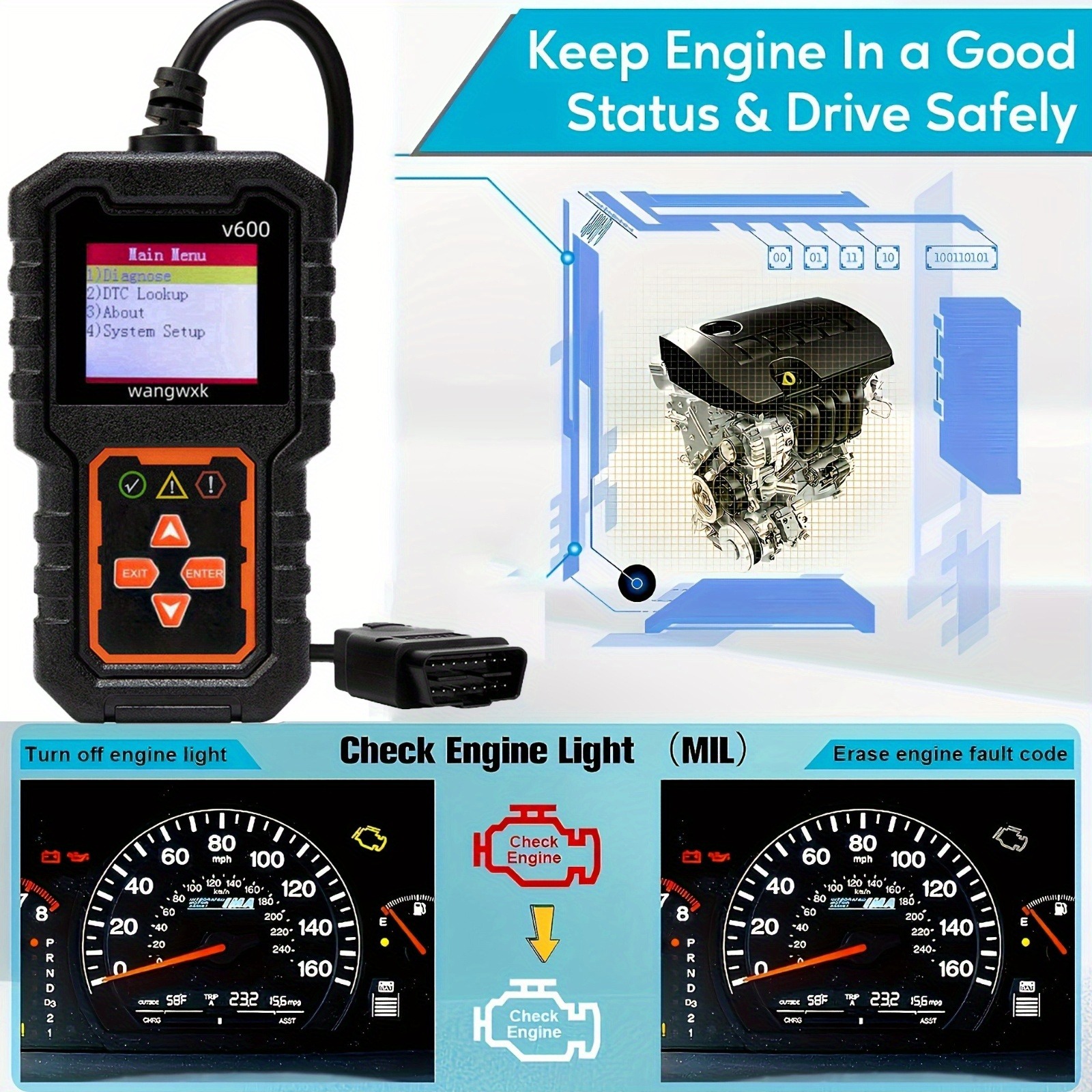 1 PC 車の故障診断機器 Obd2 クリア故障コード診断スキャンツールユニバーサルバージョン