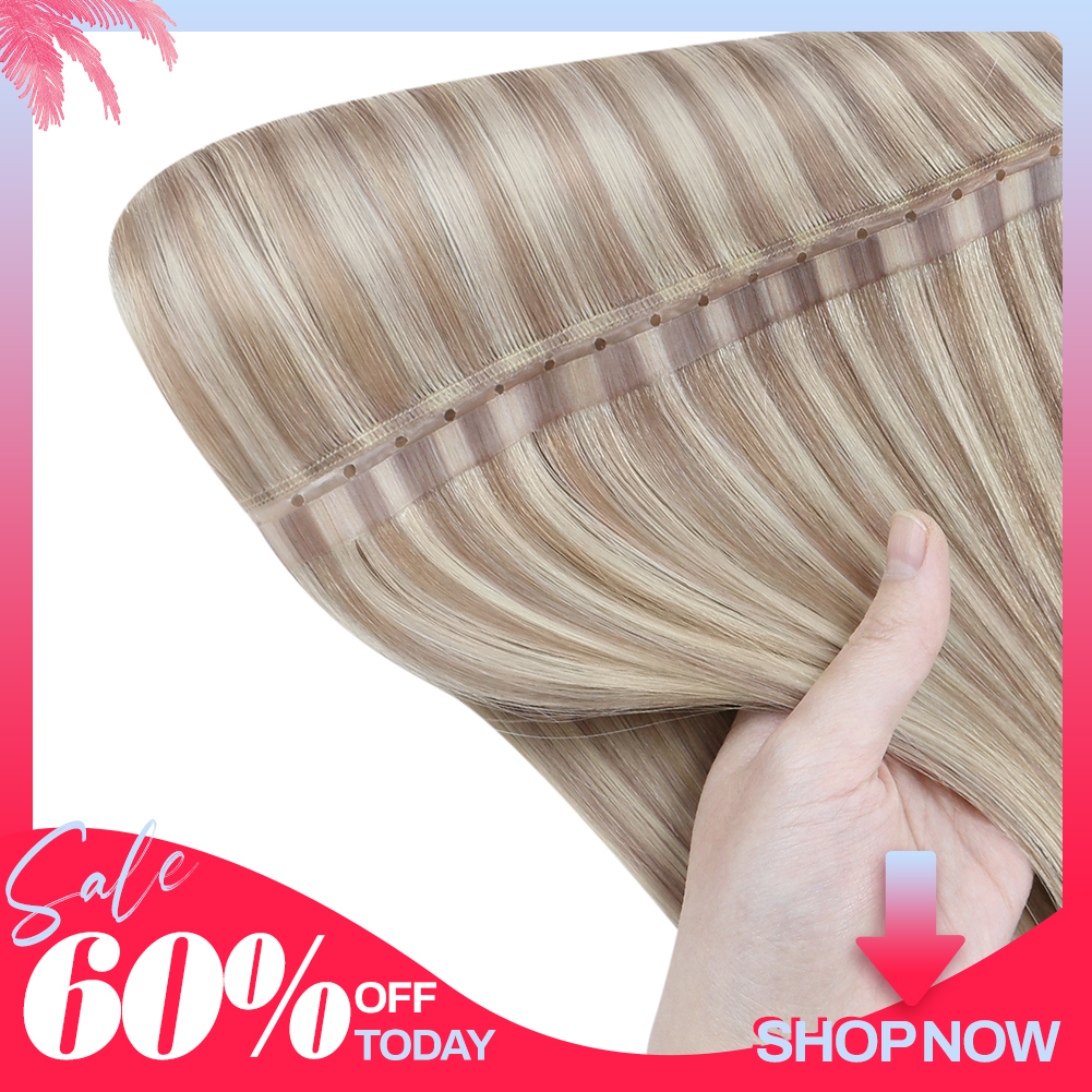 Ekstensi Rambut Moresoo Butterfly Weft, Pu Hole Weft, Double Sided Genius Weft Bundles, Hand Tied Weft, Invisible Weave Untuk Wanita