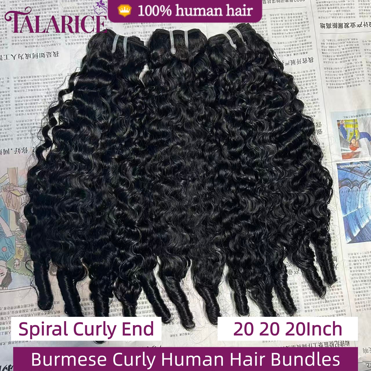 Cabelo Cacheado Birmanês Duplo 16A, Pacotes de Cabelo Brasileiro de Qualidade, Extensões de Cabelo Cacheado em Espiral, 1/3/4 Pacotes de Cabelo Virgem Birmanês Vietnamita Cru, Extensões de Cabelo Humano 100% Natural, Entrega em 3-5 Dias