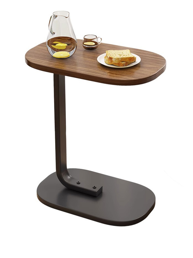 Mesa auxiliar para sofá cama, mesa auxiliar nordica en forma de U con tabloide, pequeña mesa auxiliar para todo uso, elegante y moderna