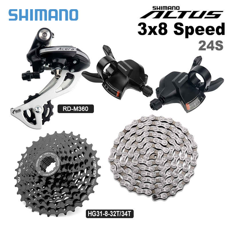 Shimano Acera Altus M360 24S Groupset 3X8 Kecepatan M315 Shifter M310 Derailleur HG31-8 Kaset 8 S K7 HG70 HG41Chain 112 Link