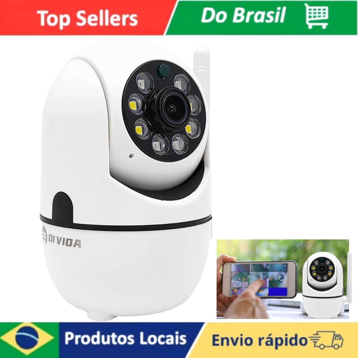 IP-WLAN-Smart-Kamera, drehbar, 1080p, Nanny, elektronischer Nachtsicht, Scan und Bewegungsalarm, Nanny-Kamera