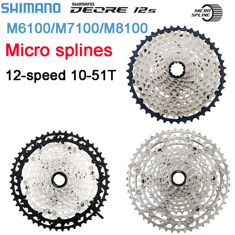 Shimano-Cassette 12 vitesses SLX XT Deore, micro cannelure K7, pignon 12V 10-51T, volant d'inertie VTT, cliquet de vélo 12 S MS, M8100, M7100, M6100