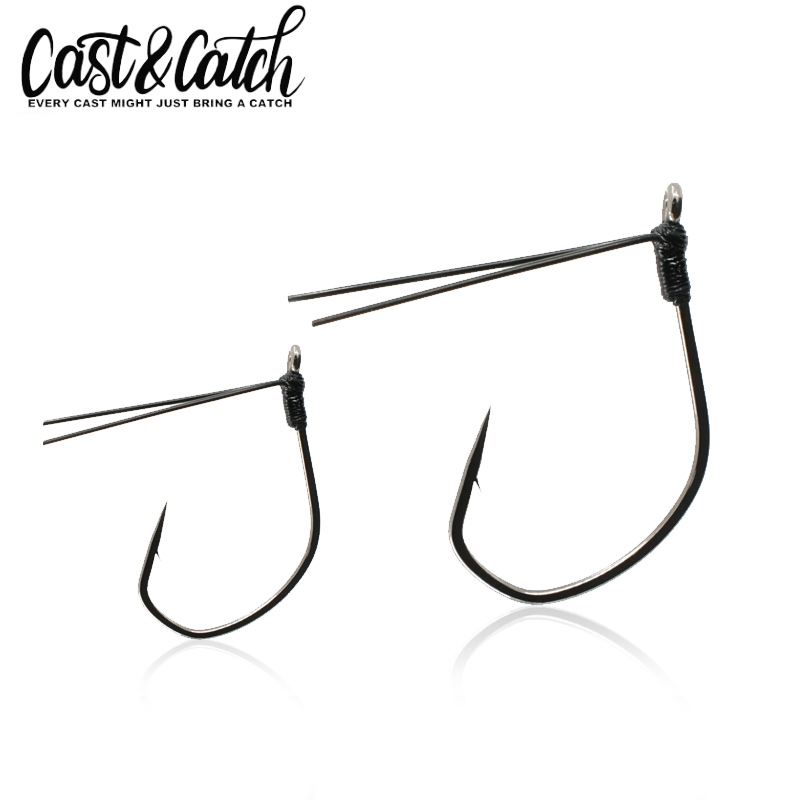 Nuevo Cast & Catch 4 Uds hierba loca sin malezas bloqueo gancho loco anzuelo anticolgante anzuelo de lubina señuelo de pesca anzuelo de cebo suave anzuelo