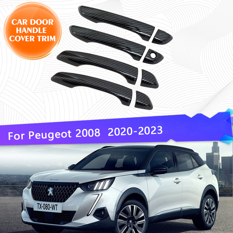 Lhd Voor Peugeot 2008 MK2 P24 2020 ~ 2023 2022 Auto Deurgreep Cover Trim Sticker Styling Roestvrij Set Exterieur onderdelen Accessoires