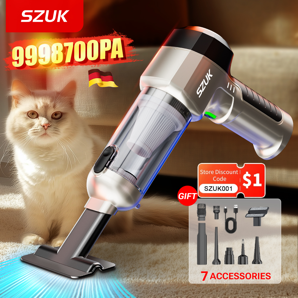 SZUK NEW C017MAX Автомобильный пылесос Портативный ручной мини-пылесос Беспроводной сильный всасывающий автомобильный пылесос Чистящая машина мини пылесос автомобильный пылесос робот пылесос，пылесос беспроводной