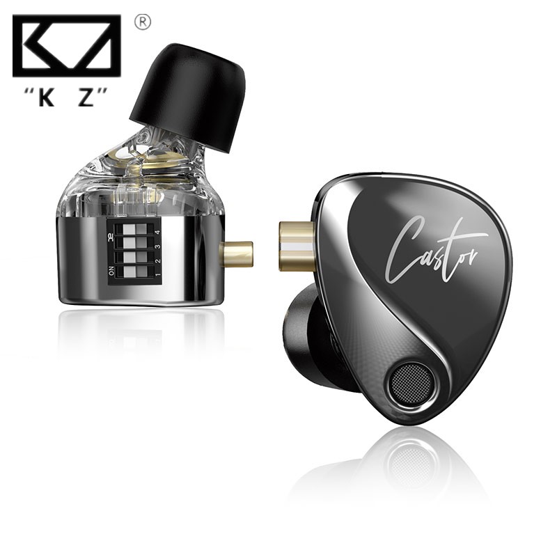 KZ Castor-auriculares intrauditivos HiFi, 2 dinámicos de alta gama, con armadura equilibrada sintonizable, Monitor, auriculares con cancelación