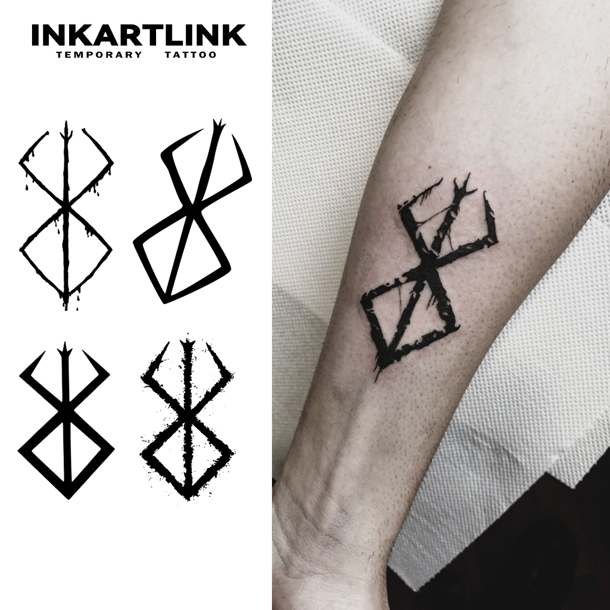Tatuagem Temporária Berserker, Etiqueta Mágica, Impermeável, Semi Permanente, Nova Tecnologia, Dura até 15 Dias