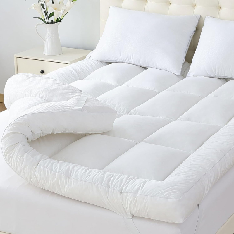 10cm Extra thick Deep Microfiber Mattress Topper Ultra Soft with Elastic Strap Single Double King & Super King