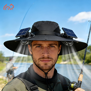 Sombrero solar con 2 ventiladores, recargable por USB, correa ajustable, fresco y transpirable, batería de larga duración, gran flujo de aire, adecuado para diversas actividades al aire libre