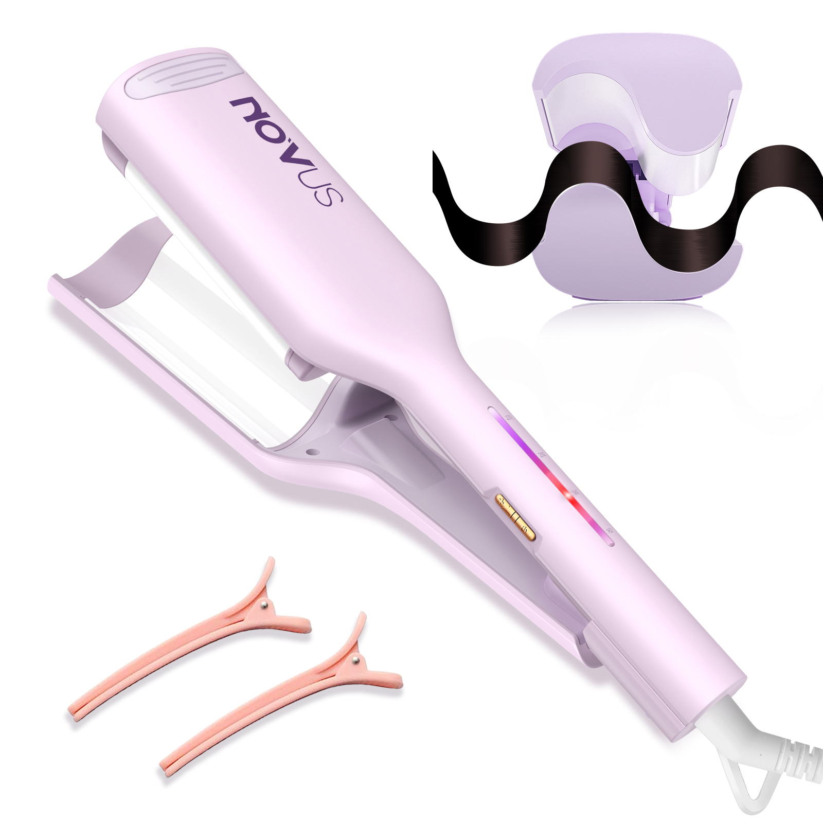 Lockenstab Haar Crimper Waver – 1,25 Zoll Anti-Verbrühungswellen Lockenstab, Ionisches Deep Waver Lockenwickler-Werkzeug