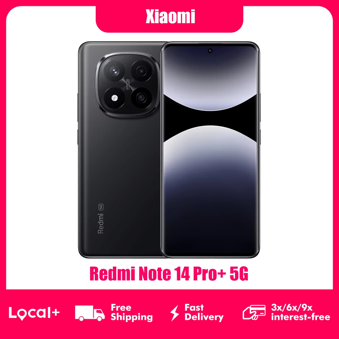 Smartphone Xiaomi Redmi Note 14 Pro Plus 5G NFC Snapdragon ® Écran AMOLED 7s Gen 3 de 1,5K pouces, 120 Hz, appareil photo 200 MP, batterie