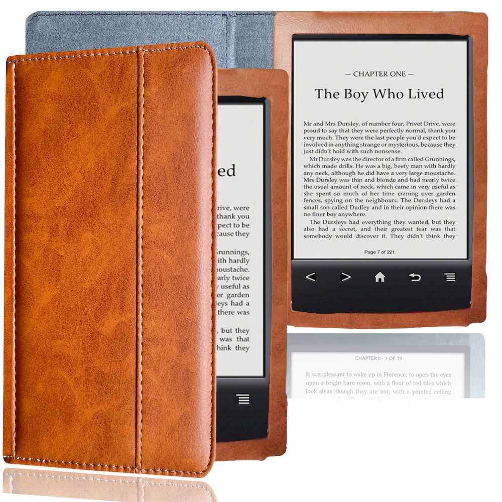 Casing pelindung pembaca Ebook Sony PRS-T2, dengan kantong saku penutup magnetik untuk Sony Prs T2 casing penutup kulit