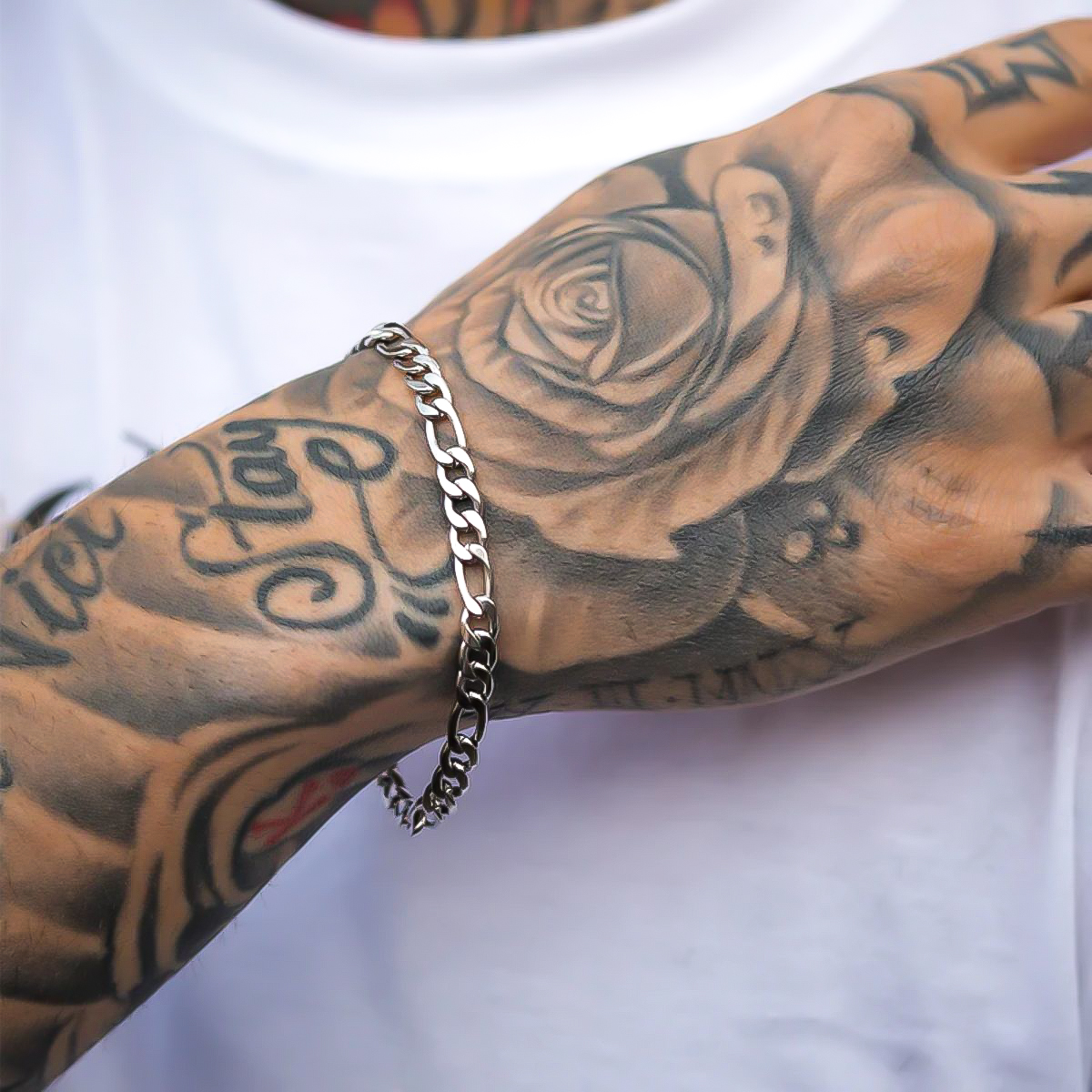 Bracelet fin pour hommes, 3x1, en argent véritable, en acier inoxydable, Original