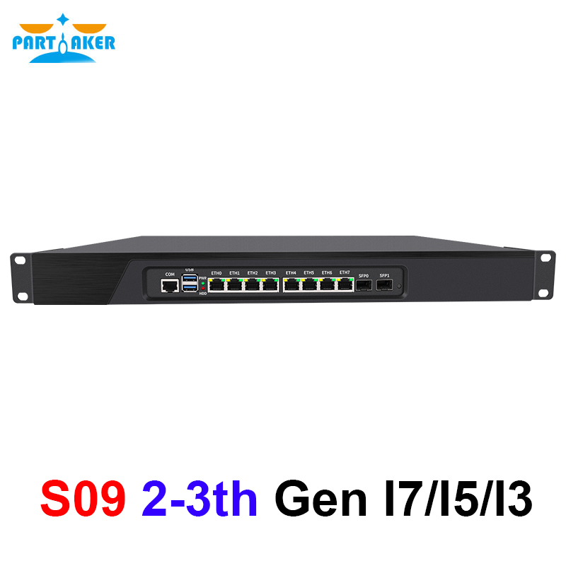 Сервер-файрвол S09 i7-3520M 8GbE, маршрутизатор pfSense OPNsense формата 1U, 2 порта SFP, устройство безопасности VPN с AES-NI
