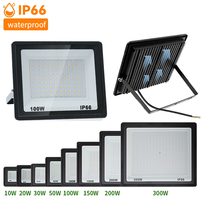 Reflector LED 10W 20W 30W 50W 100W luz de inundación 220V impermeable IP66 pared exterior jardín foco Reflector lámpara Foco