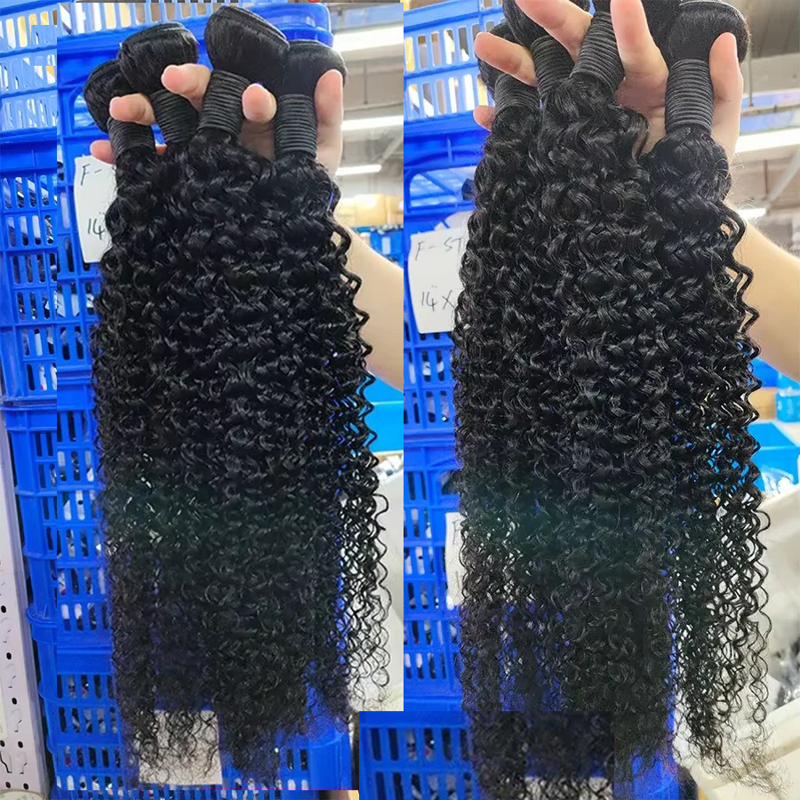 Beaumikala Kręcone Włosy Naturalne w Pasemkach 24 26 28 30 cali, Włosy Jerry Curly, Peruwiańskie Kręcone Przedłużenia Włosów, Wszywane Pasemka Włosów