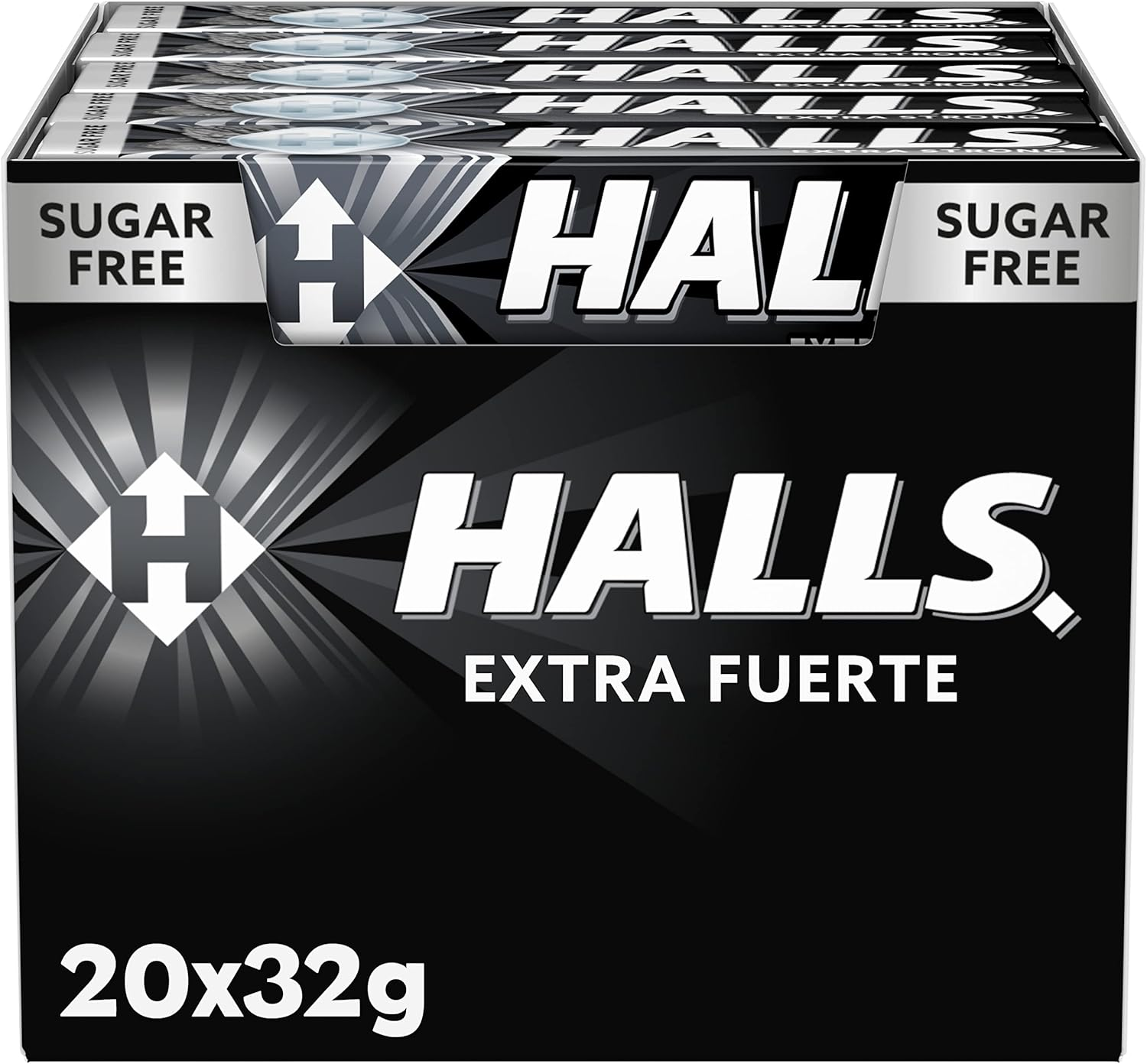 Halls Menta Fuerte,  Caja de 20 palillos de 32 g