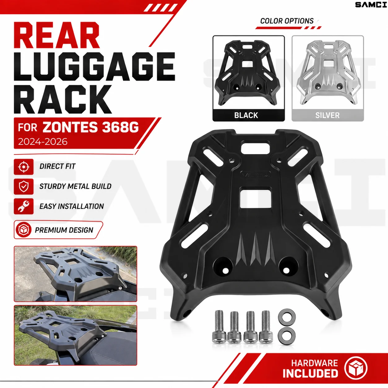 Motorfiets Achterbagagerek Voor ZONTES 368G 2024 2025 2026 Aluminium Alloy Achterkoffer Bagagerek Zadelrugleuning Accessoires