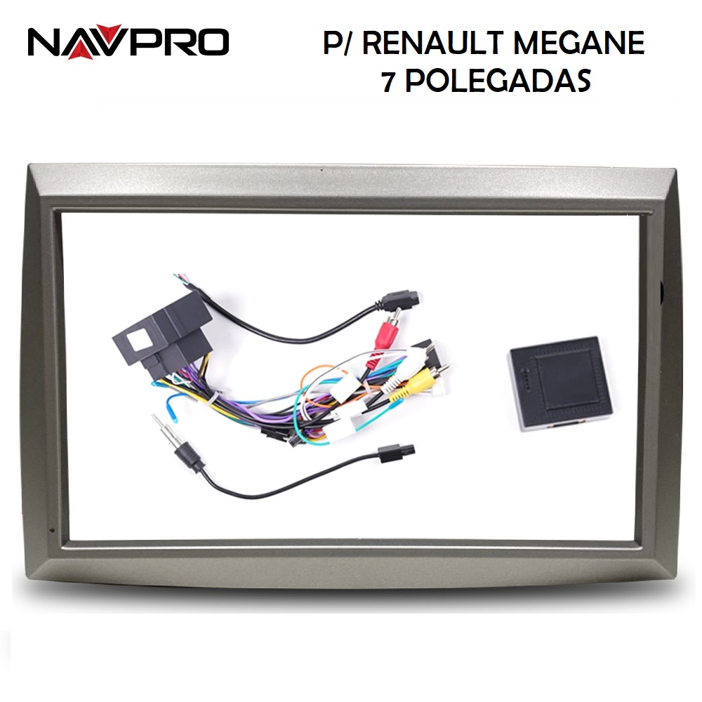 Per RENAULT MEGANE / GRANTOUR telaio da 7 pollici e cavi di collegamento per installazione multimediale NAVPRO CASKA