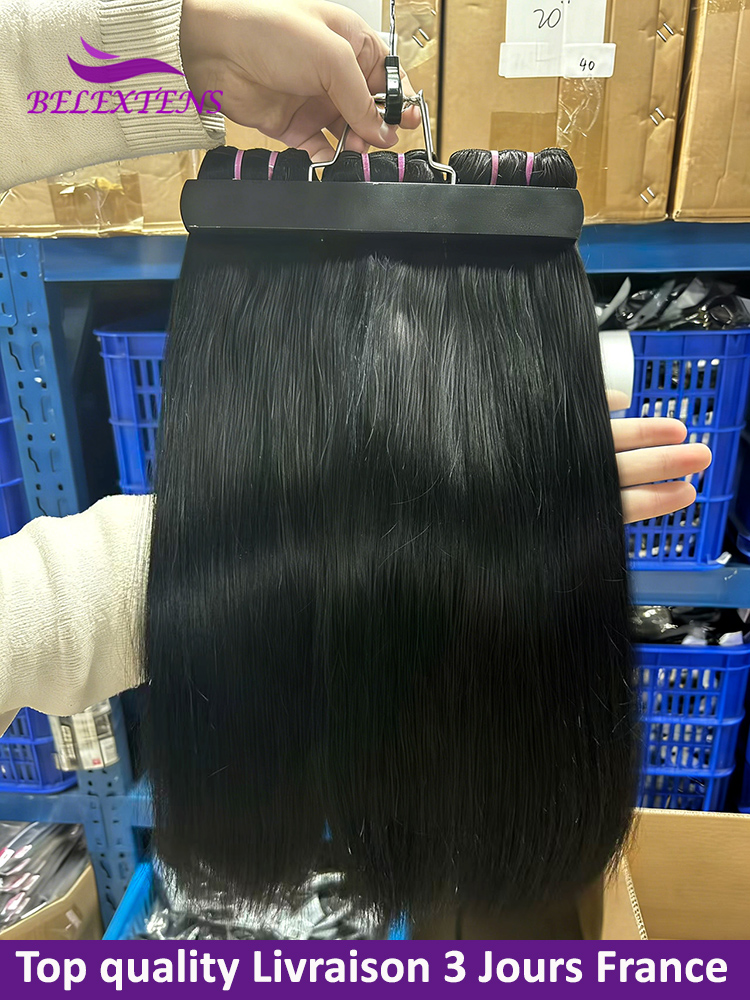 Extensioni per capelli umani lisci 16A Super Double Drawn, vergini non trattate, di alta qualità, 100% naturali, morbide e folte